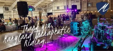 Thank you Maryland Therapeutic Riding collage with band performing on stage