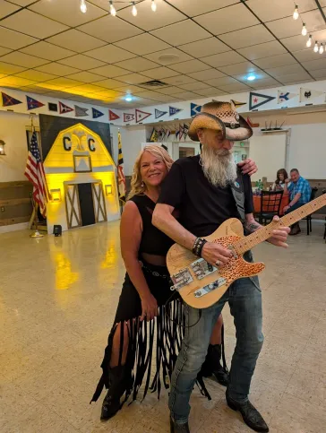 Two people at a country event